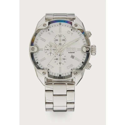 Imagen de Diesel Reloj Analógico para Hombres de Cuarzo con Correa en Acero Inoxidable DZ4677, Tono Plateado, 49MM