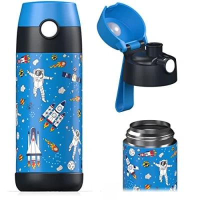 Imagen de JARLSON® botella de agua para niños &quot;MALI&quot; térmica acero inoxidable, sin BPA, a prueba fugas, infantil, 350 ml