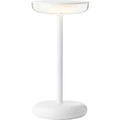 Imagen de Brilliant lámpara de mesa LED para interior y exterior 22 cm altura, diámetro 11 blanca exteriores con regulador táctil Móvil/inalámbrico/portátil recargable por