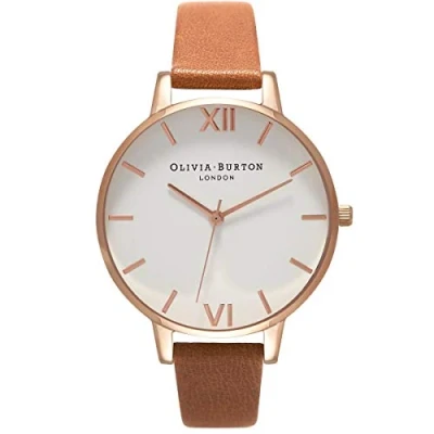 Imagen de Olivia Burton Reloj Analógico de Cuarzo para mujer con Correa en piel Marrón OB16BDW19