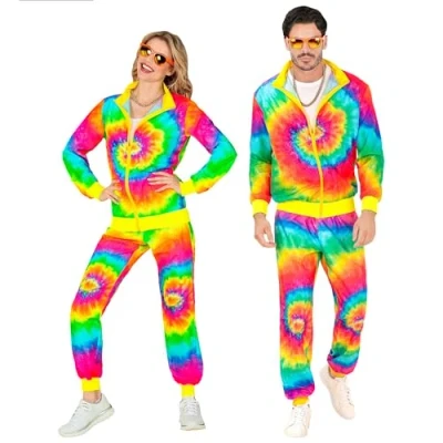 Imagen de W WIDMANN MILANO Party Fashion disfraz chandal, neon fiesta hippie psicodelica, traje años 80, mal gusto, disfraces carnaval