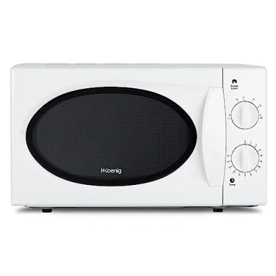 Imagen de H.Koenig Microondas compacto 20L VIO6 Blanco, Potencia 700W, Plato giratorio 24,5cm, Multifunción 5 niveles de calor y función descongelar, Temporizador hasta 30min, Rápido, Encimera