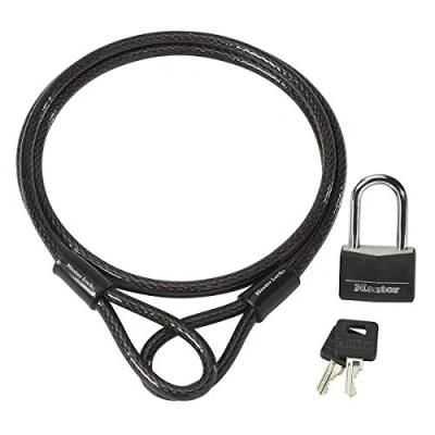 Imagen de Master Lock 8270EURDAT Candado, 40 mm, Negro + Pasamuros, 1.8 m