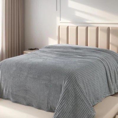 Imagen de HOZY Manta de Forro Polar Franela Supersuave, cálida y esponjosa, para Cama sofá, Toda Estación (Gris Claro 230x270cm)