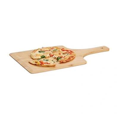 Imagen de Relaxdays Pala para Pizza Cuadrada, Bambú, Beige, 1.2 x 30 50 cm