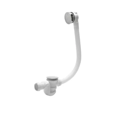 Imagen de Wirquin 30723098 Vacío de bañera con sifón Alta Velocidad y Tapa Metal, Color Blanco