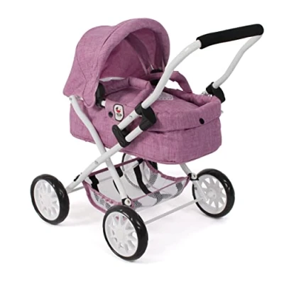 Imagen de Bayer Chic 2000 Cochecito de muñecas Smarty, para niños a Partir 2 años, Vaqueros Rosa, 555 62, 56 x 37 cm