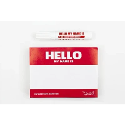 Imagen de Red Hello My Name Is Stickers