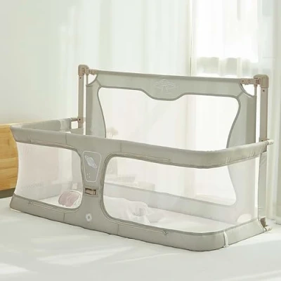 Imagen de 3 En 1Cuna de Viaje, cuna bebe,120x50cm,Cuna colecho,Cama para bebé junto a la cama,moises bebe,Centro Infantil Portátil con Cuna,cama convertible,ventana malla visible y transpirable ( C
