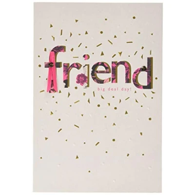 Imagen de Hallmark Tarjeta de cumpleaños para amigos, diseño contemporáneo basado en texto