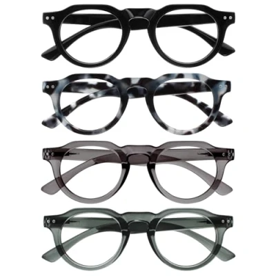 Imagen de OPULIZE RIO Gafas de Lectura con Filtro Luz Azul Pack 4 Montura Parte Superior Plana Negro, Azul, Verde, Gris Hombres y Mujeres BBBB53 1367 +2.00