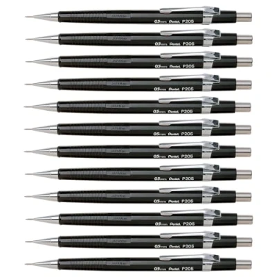 Imagen de Pentel 0.5mm Cable Lápiz Automático Negro (Paquete 12)