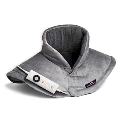 Imagen de Dreamland Revive Me Almohadilla térmica para cuello y hombros, gris, calentamiento rápido, temperatura ajustable de 3 horas, apagado automático seguridad, lavable a máquina, específicamente