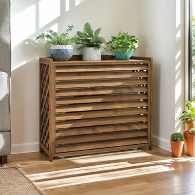 Imagen de Madera Protector Aire Acondicionado Exterior Cubre Grande Funda Valla Soporte Para Plantas Interior Protección Contra La Lluvia Y El Sol(86
