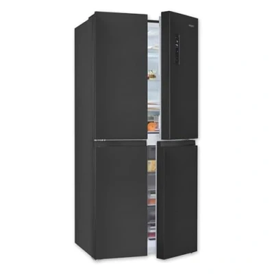 Imagen de Exquisit® Frigorífico Americano, 4 Puertas, 421L, Clase C, Material Acero Inox Oscuro, Tecnologia No Frost, Display Digital en Puerta, Cajones Verduleros, Consumo 182 kWh/año, Medidas 180x79,5x70 Cm.