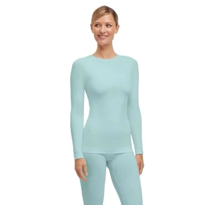 Imagen de FALKE Warm Round Neck W L/s SH Hilo Funcional Secado rápido 1 Pieza, Capa de Base Superior Mujer, Verde Jade 7439, S