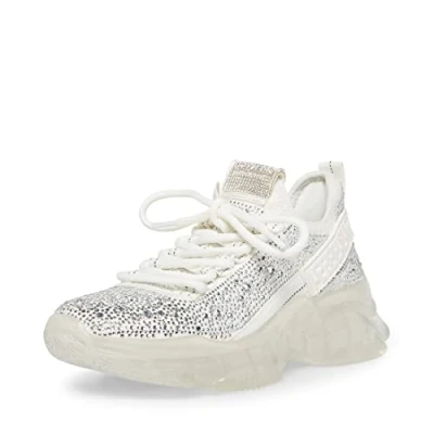 Imagen de Steve Madden Máx, Zapatillas de Gimnasio Mujer, Blanco Multi Rhinest, 39 EU