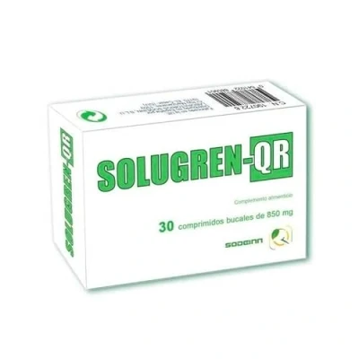 Imagen de Solugren QR Complemento Alimenticio para Molestias en la Cavidad Bucal con Vitaminas y Ácido Hialurónico 30 Comprimidos bucales