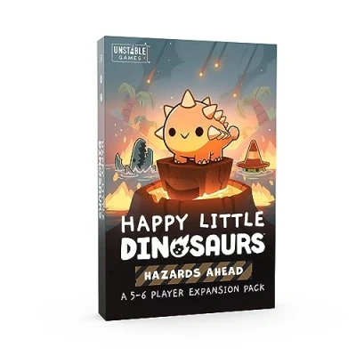 Imagen de Unstable Games Extensión Happy Little Dinosaurs Hazards Ahead Diseñado para ser añadido a tu juego básico Perfecto una noche de