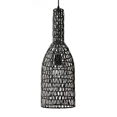 Imagen de Lussiol 250272 Lámpara de techo (mimbre, 60 W, diámetro 15 x altura cm), color negro