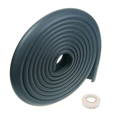 Imagen de TUKA 5 Metros Protector Borde Anti Golpe, Espuma Forma de L para Mesa Borde, anticolisión Tira Seguridad Bebés y niños, Suave Protectores Bordes, Extra DENSOS. Negro, TKD7000 black