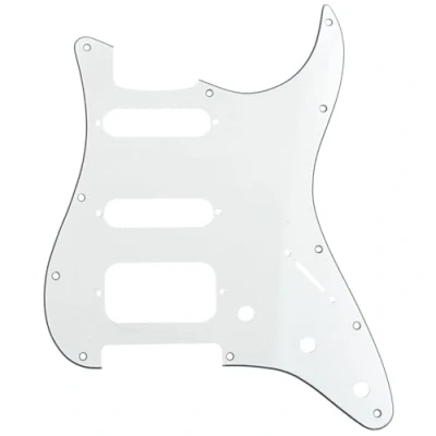 Imagen de Musiclily Pro 11 Agujeros Round Corner HSS Guitar Strat Pickguard Golpeador para Estados Unidos/Mexicana Stratocaster Pastillas Abierta, 3 capas Pergamino