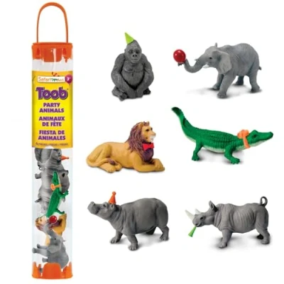 Imagen de Safari Ltd. Conjunto de 6 Figuras Juguete Animales Fiesta Colección TOOB No tóxico y Libre BPA Adecuado para niños 3 años en adelante
