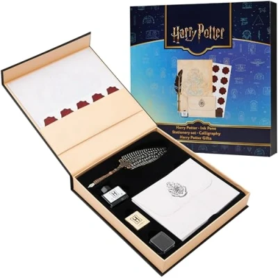 Imagen de Harry Potter Set De Papelería Y Caligrafía Para Regalo, Bonita Hogwarts Incluye Cuaderno, Pluma, Pegatinas, Sellos, Sobres Papel