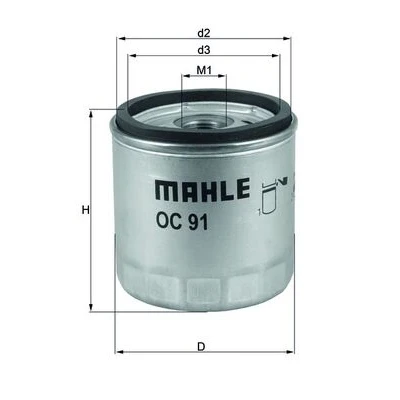 Imagen de MAHLE ORIGINAL OC 91D Filtro de aceite enroscable