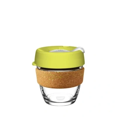 Imagen de KeepCup Brew Cork Ace Taza de café reutilizable vidrio templado y banda corcho pelota tenis recuperada, S 8 onzas/227 ml, rebanada