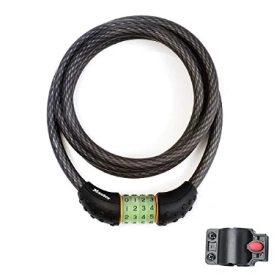 Imagen de MASTER LOCK Candado Bicicleta [1,8 m Cable] [Combinación] [Flexible Montaje] [Exterior] 8190EURDPRO Ideal para Bicicleta, Monopatín, Paseante, Cortacésped y Otro Equipo