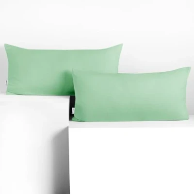 Imagen de DecoKing 2 Fundas de Almohada 40 x 80 cm algodón Cremallera Menta ámbar