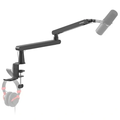 Imagen de IXTECH Soporte de Brazo micrófono LP perfil bajo ajustable para Blue Yeti Shure Sm7b Hyperx QuadCast Rode Fifine y At2020 360 juegos, podcasting,