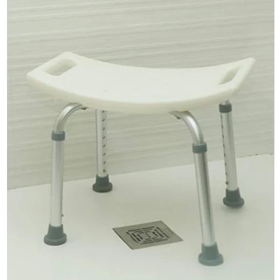 Imagen de OrtoPrime Taburete de Ducha Antideslizante Asiento Baño Ortopédico Regulable en Altura 8 Posiciones para Adultos y Niños Banqueta