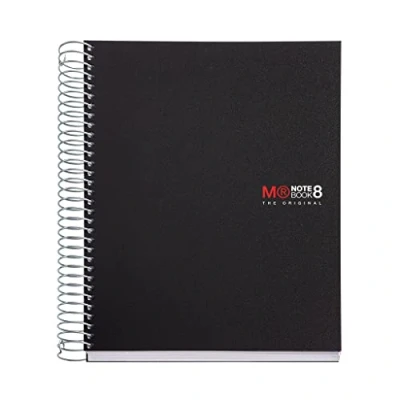 Imagen de Miquelrius Cuaderno Notebook The Original, 8 franjas de colores, Cubierta polipropileno opaco, Tamaño A5 (148 x 210 mm), 2 Taladros, 200 Hojas 70 g/m², Cuadrícula 5 mm, Color Negro