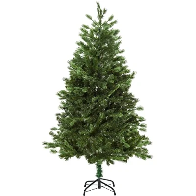 Imagen de HOMCOM Árbol de Navidad Ø105x210 cm Artificial con 934 Ramas PE Tridente y PVC Individual Base Plegable Navideño Decorativo Exteriores Interiores Verde