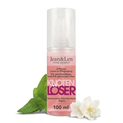 Imagen de Jean &amp; Len Knotenlöser Espray desenredante en 2 fases sin aclarado, para todo tipo de cabellos, desenreda el cabello y facilita peinado, aroma fresco, parabenos ni siliconas, vegano, 100 ml