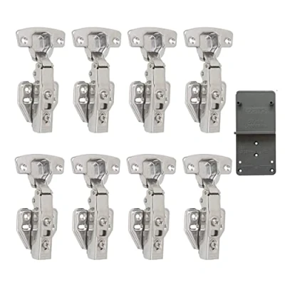 Imagen de LOOTICH 110 Grado Totalmente Solapado Bisagras Automática con Amortiguación Integrada Bisagra Suave Lento Cierre para Puerta de Mueble Armario Cocina 8 Pcs