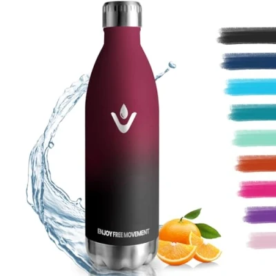 Imagen de Botella Agua Acero Inoxidable, Termica 1000ml sin BPA, Gimnasio, Doble Pared al Vacío a Prueba de Fugas, Cantimplora para Deporte Conserva 12 Horas Caliente, 24 frio