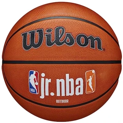 Imagen de Wilson Pelota de baloncesto, Jr. NBA Authentic, Exterior, Cubierta Tackskin, Tamaño: 6, Marrón