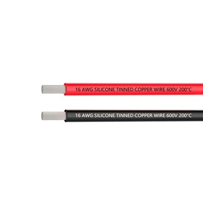 Imagen de Tuofeng 1,3 mm ² cable de silicona [negro 1,5 metros Rojo metros] 16 AWG cables concepción cobre estangado trenzado sin oxígeno resistencia a altas temporarias