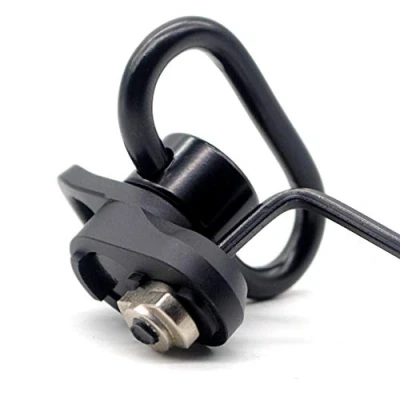 Imagen de TRIROCK 1.25 Inch M LOK Sling Swivel Loop with Push Button QD Base &amp; Mount a Hole Allows attaching The Snap Clip Hook Spring
