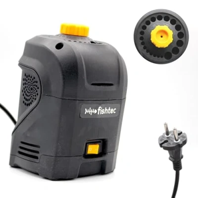 Imagen de FISHTEC Afilador de taladro eléctrico para brocas 3 a 12 mm diámetro, piedra iguización, patas antideslizantes, compatible con todo bosques metales, alimentación eléctrica, 95 W, negro