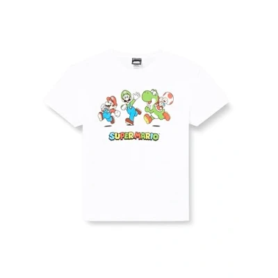 Imagen de Super Mario Camiseta Unisex Running 100% Algodón Suave y Confortable Diseño Animado Bowser Ideal para Aventuras Juego Fans, Blanco, 12 13 años,