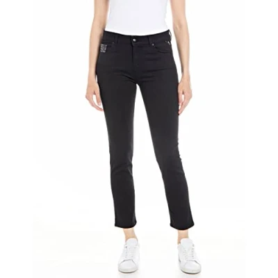 Imagen de REPLAY WA429A Faaby Power Stretch Jeans, Black 098, 28W / 32L para Mujer
