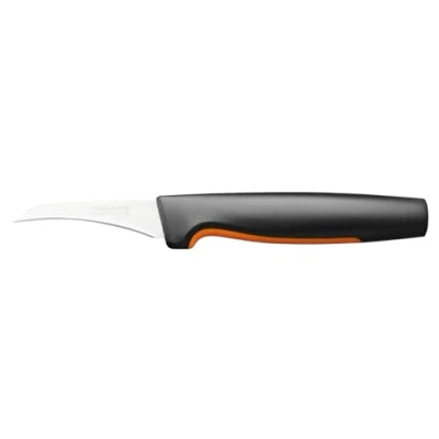 Imagen de Fiskars Cuchillo para pelar, Functional Form, Hoja curvada, Longitud total: 19 cm, Acero inoxidable japonés/plástico, 1057545