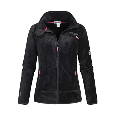 Imagen de Geographical Norway Upaline Lady Chaqueta Forro Polar Mujer Cremallera Otoño Invierno Primavera Ciente Suéter Mujeres De Manga Larga Piel Suave Aire Libre (Negro M)