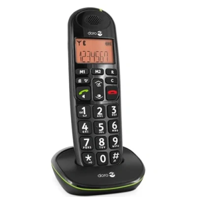 Imagen de Doro Phone Easy 100W Teléfono fijo inalámbrico con teclas extra grandes, color negro (importado)