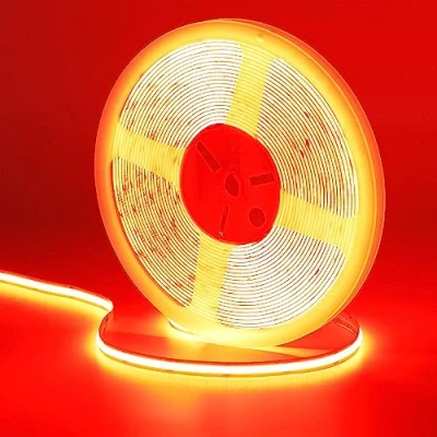 Imagen de GOMING Tira LED COB 24V Rojo 620nm 10M Brillo Alto Luminiscencia Lineal Alta Densidad 384LED/M Not Impermeable IP20 Luces para Gabinete Dormitorio Sala Estar Cocina Armario(Sin Alimentación)