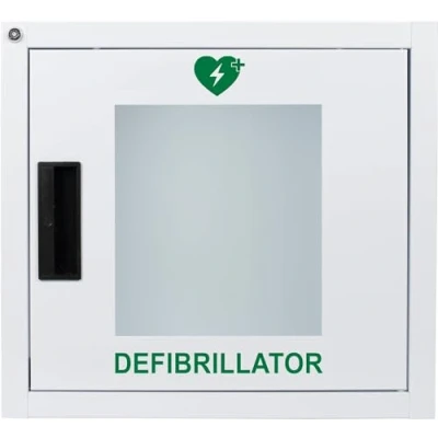 Imagen de MedX5 Caja de pared metal para interiores desfibrilador universal con señal ubicación del desfibrilador, bloqueable y alarma